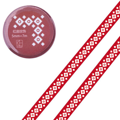 

Kinbor hand book&paper tape 5mm7m basic style fun life hand book sticker red bottom pattern DTB64417