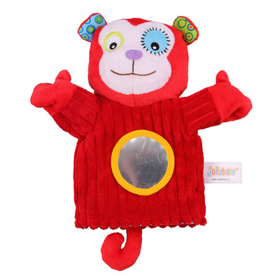 

Baby Animals Hand Puppet Plush Rattles Bell Magic Mirror Soft Finger Toys For Early education Cat