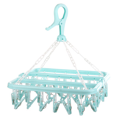 

Additives hangers plastic drying racks 32 clip folding racks multi-purpose drying pants rack drying rack drying rack socks rack Nordic blue WG-1276