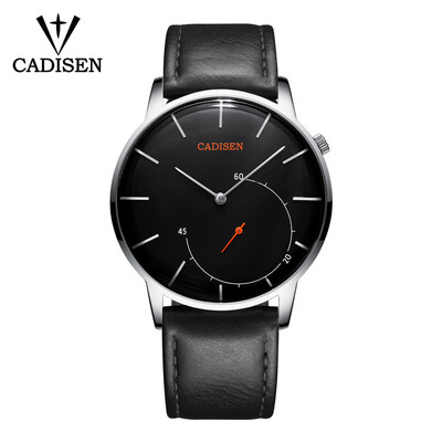 

CADISEN C2029 Men Watch Quartz Watch Top luxury Business Brand 3ATM Waterproof Mineral Reinforced Mirror Leather Strap Round Dial