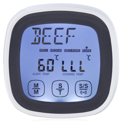 

TS - BN53 Touchscreen Meat Cooking Grill Thermometer Timer with Probe