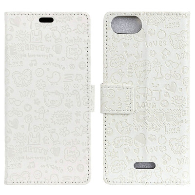 

MOONCASE Wiko Harry2 Little Witch Leather Case - White