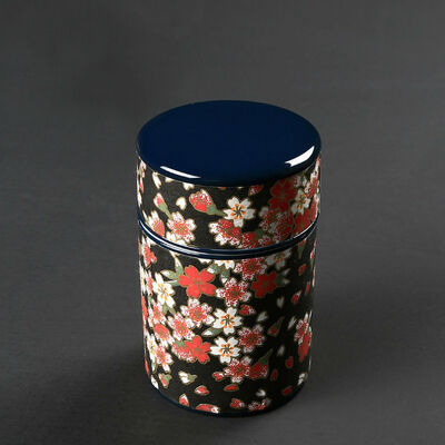 

Japanese Washi Double Lids Porcelain Tea Canister Coffee Mini Caddy Jar 50ml Type B