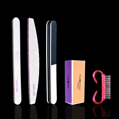 

Newest 5pcsset Nail Art Buffer File Block Brush Medicure Pedicure Buffing Sanding Polish DIY Nail Beauty Tools Random Color