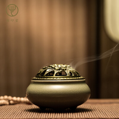 

Jiayintang sandalwood incense burner home indoor dish incense burner aromatherapy incense furnace ice cracking ceramic incense burner