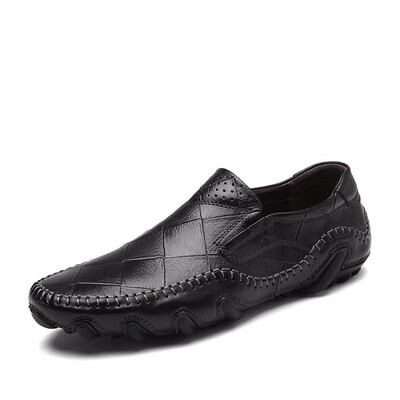 

Mens Leather Shoes Fashion Loafers Light Men Casual Shoes Slip on Shoes Men Driving shoes Brown Yellow Black Size 38-46