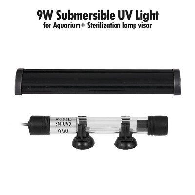 

9W Submersible UV Light Germicidal Lamp Water Clean Green Algae Bacteria Clear Waterproof UV Lamp for Fish Tank Aquarium