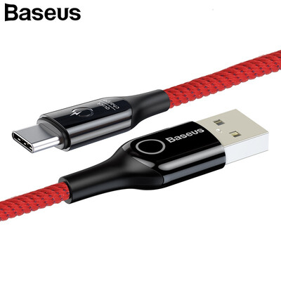 

Baseus QC 30 Type-C Cable Intelligent Power Off for Phone Qi Charging 18W Fast Charge Indicator USB Cable Typc-C Charge for Samsu