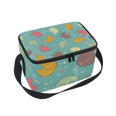 

ALAZA Insulated Lunch Box Baby Elephant Pattern Lunch Bag for Men Women Portable Tote Bag Cooler Bag