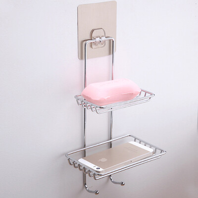 

Accor soap box drain soap box wall type double layer soap box stainless steel double layer punch-free drain rack