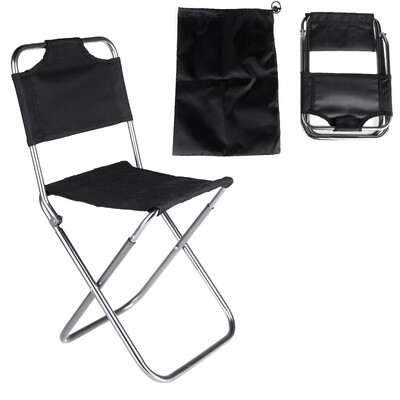 

Portable Folding Aluminum Oxford Cloth Chair Outdoor Fishing Camping with Backrest Carry Bag Black
