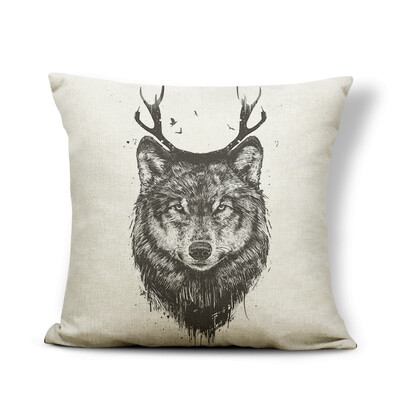 

Animal Wolf Cushion Cover Word Flowers Pillowcase Fox Chic Car Nap Mat Geometry Stripe Throw Pillows Koala Red 4545 Linen Photo