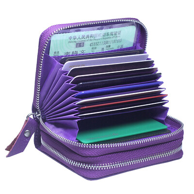 

Orpheum OFLM card package female cowhide multi-card purse ladies card holder first layer leather drivers license leather case organ card KB-FQ purple