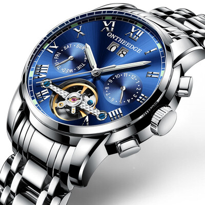 

Man Automatic mechanical watch Business affairs Noctilucent Wrist watch Waterproof steel strip Calendar watch