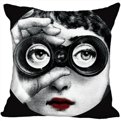 

Piero Fornasetti Pillow Cover Bedroom Home Office Decorative Pillowcase Square Zipper Pillow Cases Satin Fabric No Fade