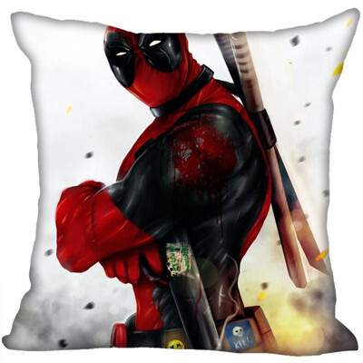 

Deadpool Pillow Cover Bedroom Home Office Decorative Pillowcase Square Zipper Pillow Cases Satin Fabric No Fade 35x35CM