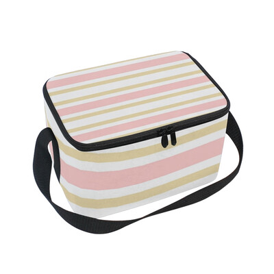 

ALAZA Lunch Box Insulated Lunch Bag Large Cooler Tote Bag Colorful Stripe for Men Women Girls Boys