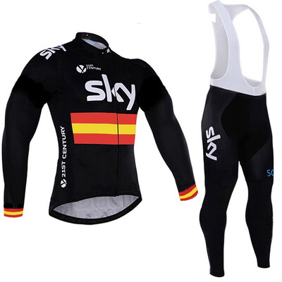 

2018 pro team Sky winter thermal fleece cycling jersey bicycle clothing set ropa ciclismo invierno MTB bike jersey bib pants kit
