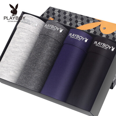 

Playboy underwear mens boxer ice silk breathable waist elastic mens boxer shorts 4 loaded K5193N multicolor XXXL