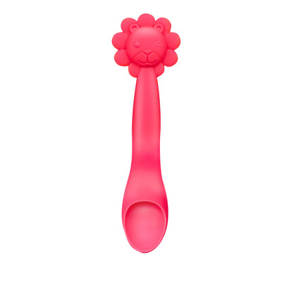 

Baby Silicone Spoons Food Feeder Self Feeding Training Cartoon Spoon BPA Free Cyan