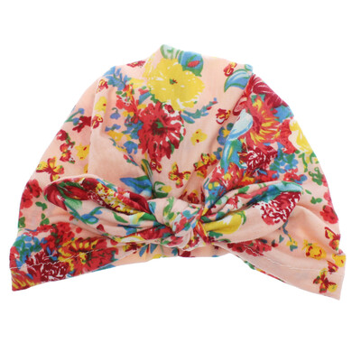 

Cute Fashion Flower Printed Bowknot Pullover Hat for Child Floral Bohemian Soft Hat Infant Beanie Newborn Cap for Baby Girls