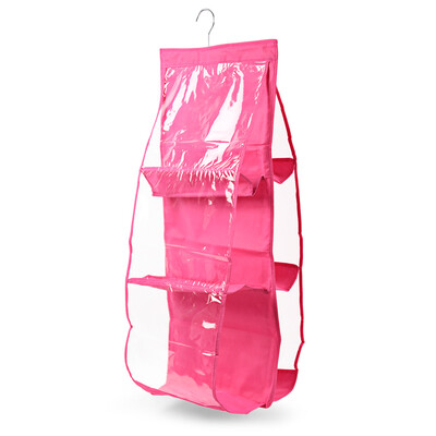 

House 6 Pockets Perspective Dust-proof Hanging Wardrobe Multi-Layer Storage Bag