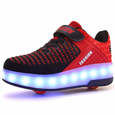 

LED Light Sneakers Double TWO Wheel Boy Girl Roller Skate Casual Shoe Roller Girl Zapatillas Zapatos Con Ruedas Luminous Shoes