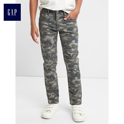 

GAP flagship store boy stretch slim low waist jeans 232455 gray camouflage 5
