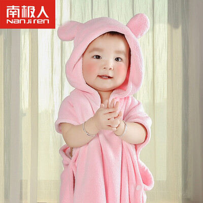 

Antarctic Nanjiren baby bath towel cotton newborn children with hood towel cloak baby bath towel cloak big bathrobe pink 7080cm