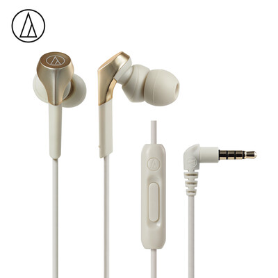 

Iron triangle ATH-CKS550XiS mobile phone headset bass line control in-ear headphones champagne gold