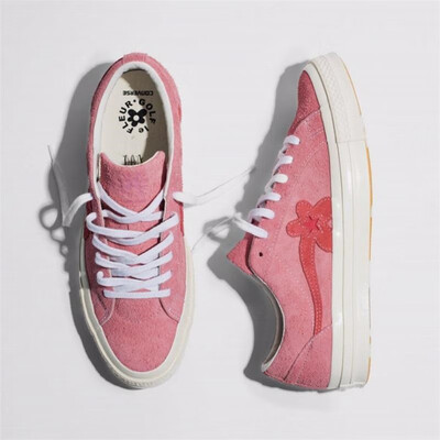 

2018 Canvas Creator x Tyler One Star Ox Golf Le Fleur Suede leather shoes Yellow Green Mnes Women Sneaker with Shoelaces dust bags