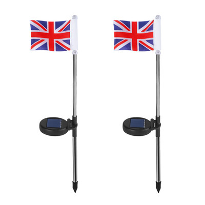 

New Practical LED National Flag Solar Power 2Pcs Waterproof Outdoor Rechargeable Polysilicon Sensor Model Garden Yard Lawn Decorat