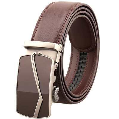 

xsby Dress Belts for MenBusiness Ratchet Genuine Leather Belt Automatic Buckle