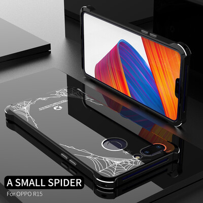 

Original Brand R-JUST Case For OPPO R15 Luxury Spider Aluminum Metal Bumper Mirror Acrylic Back Cover For OPPO R15 Dream Case
