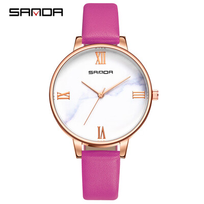 

SANDA P226 Simple Women Watch Leather Quartz Movement Watch Waterproof Casual Clock Wristwatch for Female