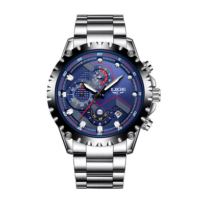 

LIGE Fashion Sport Men Watches 3ATM Water-resistant Quartz Watch Luminous Man Wristwatch Male Relogio Musculino Chronograph