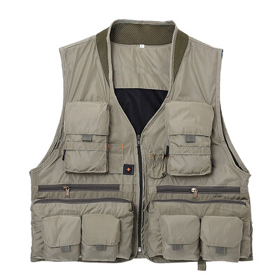 

Outdoor Fishing Waistcoat Sleeveless Mesh Mens Fishing Jacket Multi-pockets Vest for Photography Fishing Hunting Climbing
