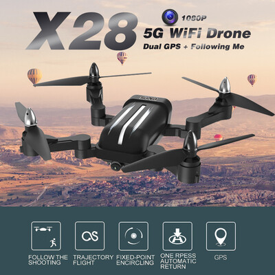 

Bayangtoys X28 1080P Camera 5G WiFi FPV Dual GPS Brushless Drone Auto Following Altitude Hold RC Quadcopter