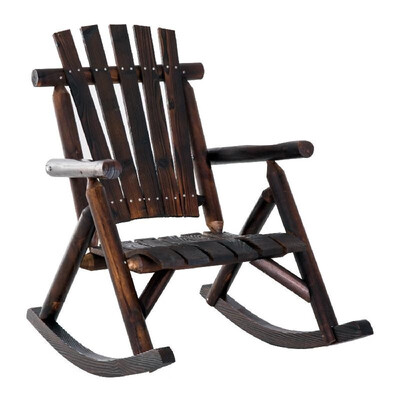

2 Person Fir Wood Rustic Outdoor Patio Adirondack Rocking Chair Bench