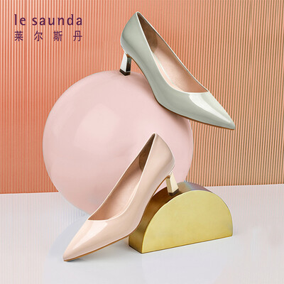 

Lyles Dan pointed shallow mouth high heel fashion elegant OL commuter single shoes female LS AM51101 beige 38
