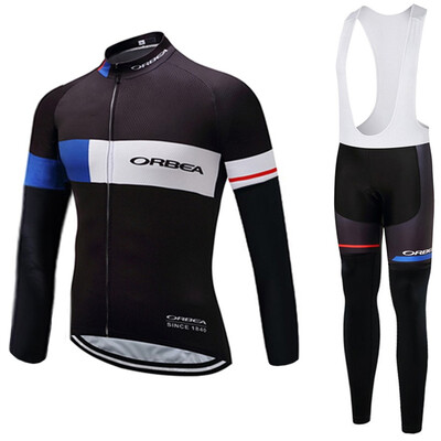 

2018 pro team Orbea winter thermal fleece cycling jersey bicycle clothing set ropa ciclismo invierno MTB bike jersey bib pants kit