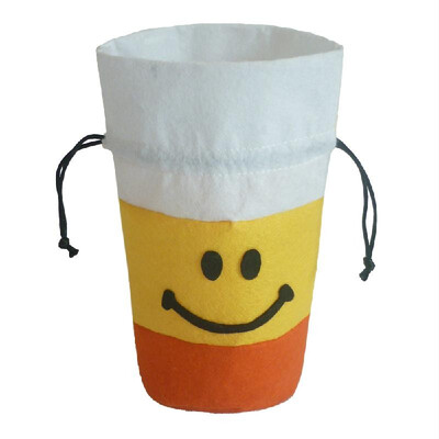 

Halloween Felt Fabric Gift Bag Trick or Treat Candy Bag with Drawstring Closure Halloween Party Costumes Supplies Decorations--Pum