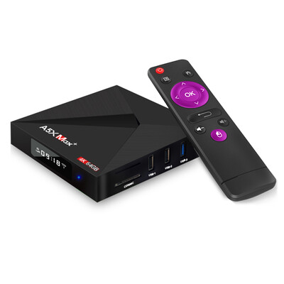 

A5X Max Smart Android 81 TV Box 4GB64GB RK3328 4K VP9 H265 HDR10 USB30 DLNA Miracast Airplay 24G&5G Dual-band WiFi RJ45 LAN