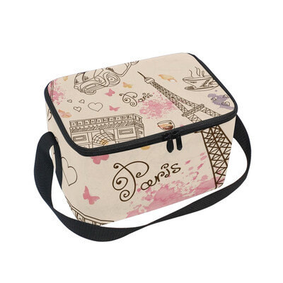 

ALAZA Insulated Lunch Box Dream Paris Lunch Bag for Men Women Portable Tote Bag Cooler Bag