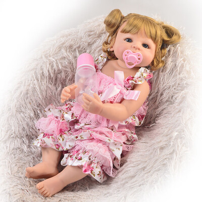 

Fashion 23 57 cm Realistic Reborn Girl Doll Full Silicone Body Newborn Baby Doll For Kids Holiday Birthday Gifts Shower Toy