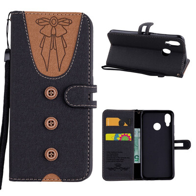 

MOONCASE Huawei P20 Lite stitching embossed womens leather case - black