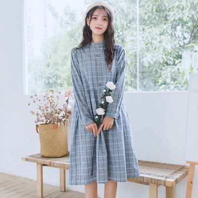 

Yu Zhaolin 2019 spring new literary versatile loose bottoming skirt Sen female middle long sleeve dress YWQZ191451 Picture color