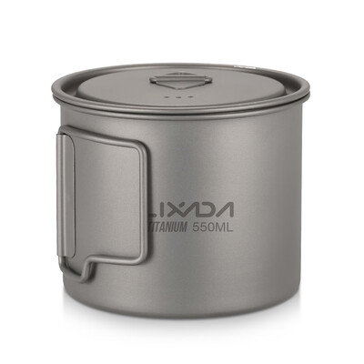 

Lixada Ultralight Titanium Cup Outdoor Portable Camping Picnic Water Cup Mug with Foldable Handle