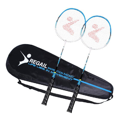 

2 Player Badminton Racket Set Aluminum Indoor Outdoor Sports Practice Badminton Racquet with Cover Bag