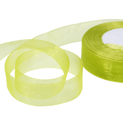 

25mm 50 YardsRoll Silk Organza Transparent Ribbon DIY Making Christmas Ribbons for Wedding Party Decoration Webbing Crafts Gifts